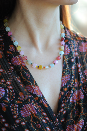 Pastel semi precious necklace