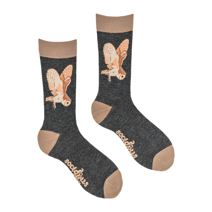 Barn Owl on Silent Wings Socks - Robert E Fuller Collaboration