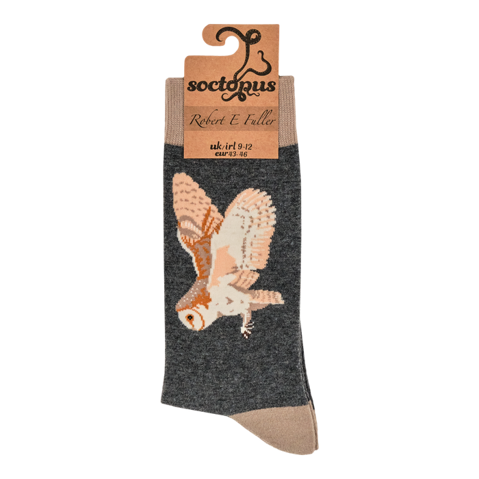 Barn Owl on Silent Wings Socks - Robert E Fuller Collaboration