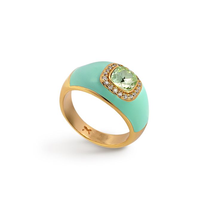 Turquoise Chunky Embellished Ring