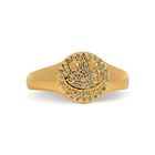 Smiley Face Full Pave Embellished Ring