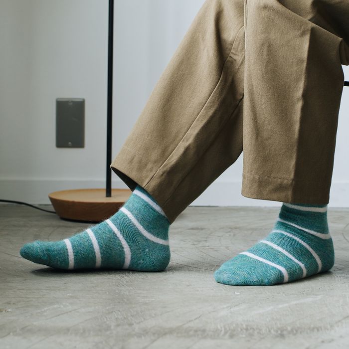 NK0703 MOHAIR WOOL BORDER SOCKS
