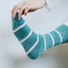 NK0703 MOHAIR WOOL BORDER SOCKS
