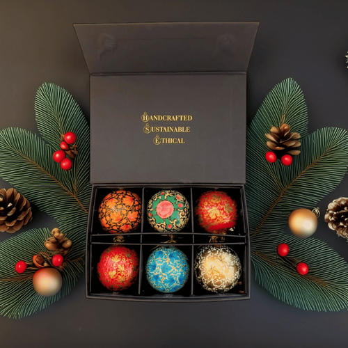Luxury Baubles boxes of 6 Handmde baubles