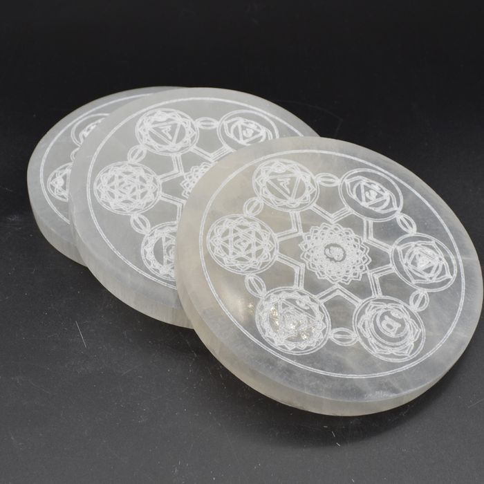 Selenite charging bowls and Plates