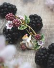 Blackberry & Mouse Brooch