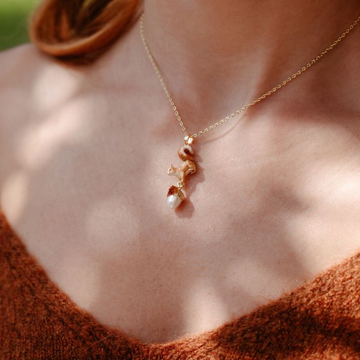 Squirrel & Acorn Pendant