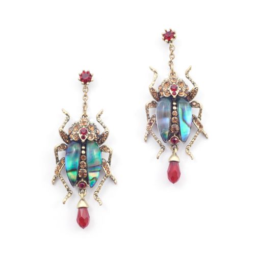 The Bejewelled Beetle Statement Drop Earrings