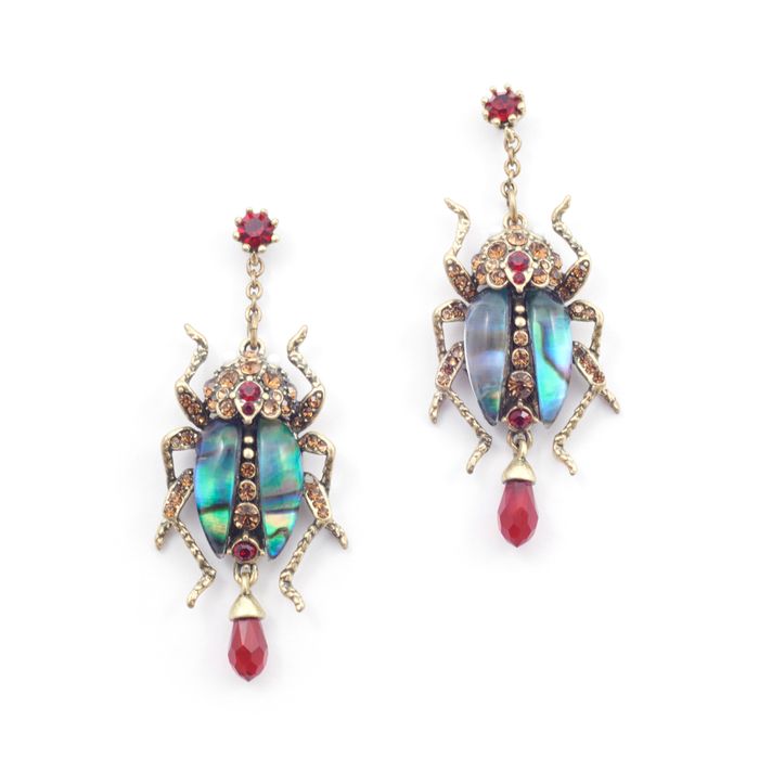 The Bejewelled Beetle Statement Drop Earrings