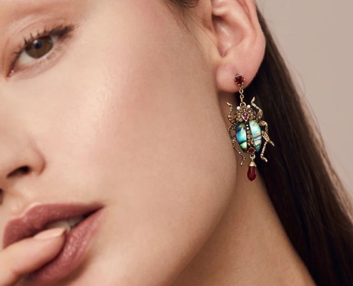 The Bejewelled Beetle Statement Drop Earrings