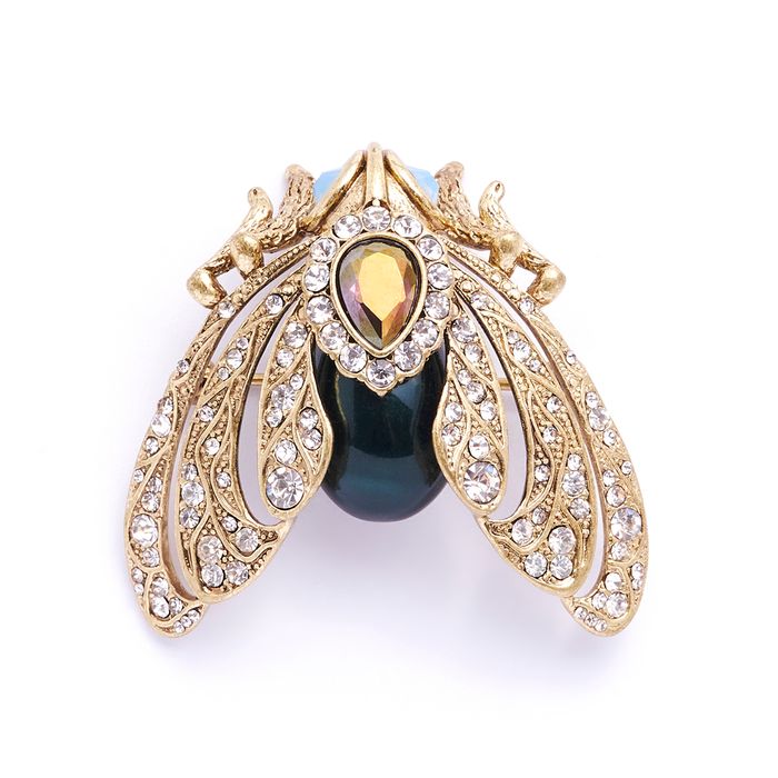 Bejewelled Moth Brooch