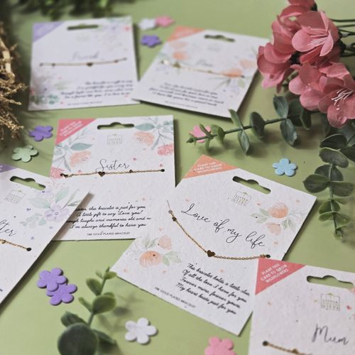 Pastel Petals-18K GOLD PLATED OCCASION BRACELETS ON PLANTABLE CARDS