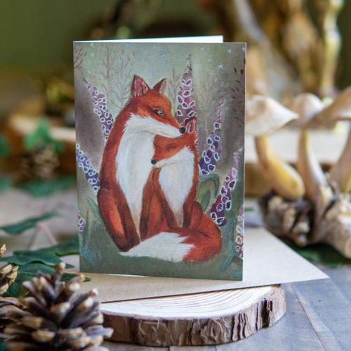 Foxglove Forest, Fox Greeting Card