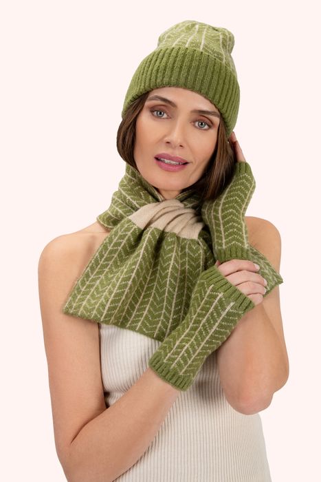 Niamh Scarf, Beanie Hat and Wrist Warmers