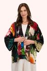 Opulent Florals Mid-Length Kimono in Chocolate