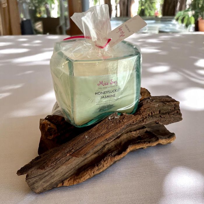 Molten Glass on Wood - Filled with Soy Wax Candle