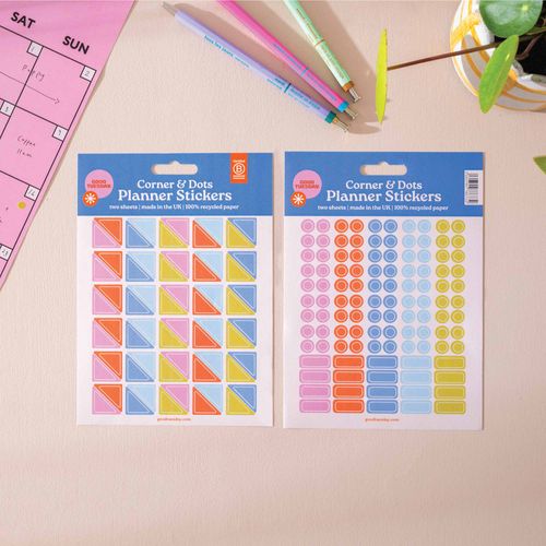 Corner & Dots Planner Stickers | Recycled Paper Stickers