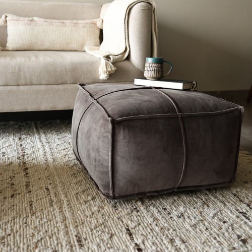 Tomos Brown Cotton Pouffe