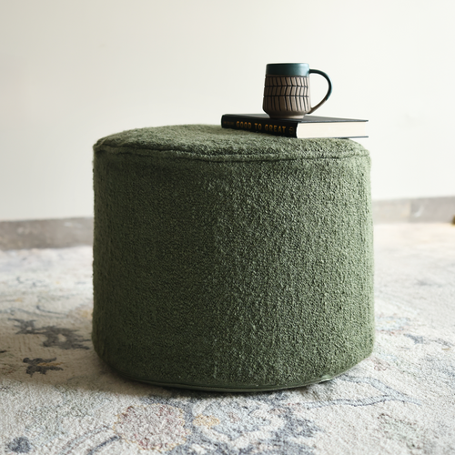 Jac Green Polyester Pouffe