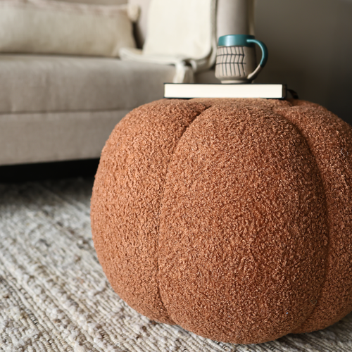 Ayrian Rust Polyester Pouffe