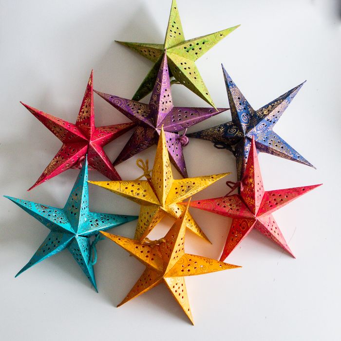 Mini Colourful Paper Star Decorations