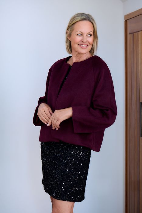 Wool Blend Boxy Jacket
