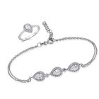 CZ Teardrop Bracelet & Ring Set