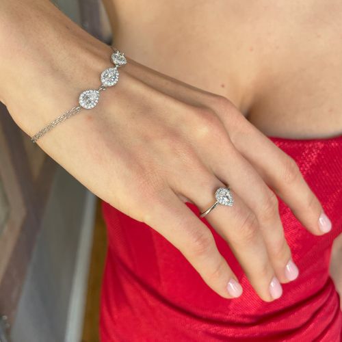 CZ Teardrop Bracelet & Ring Set