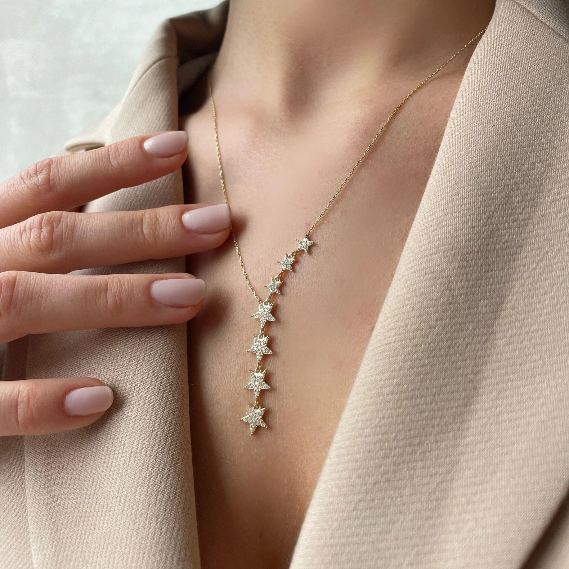 Star Lariat Necklace & Bracelet Set