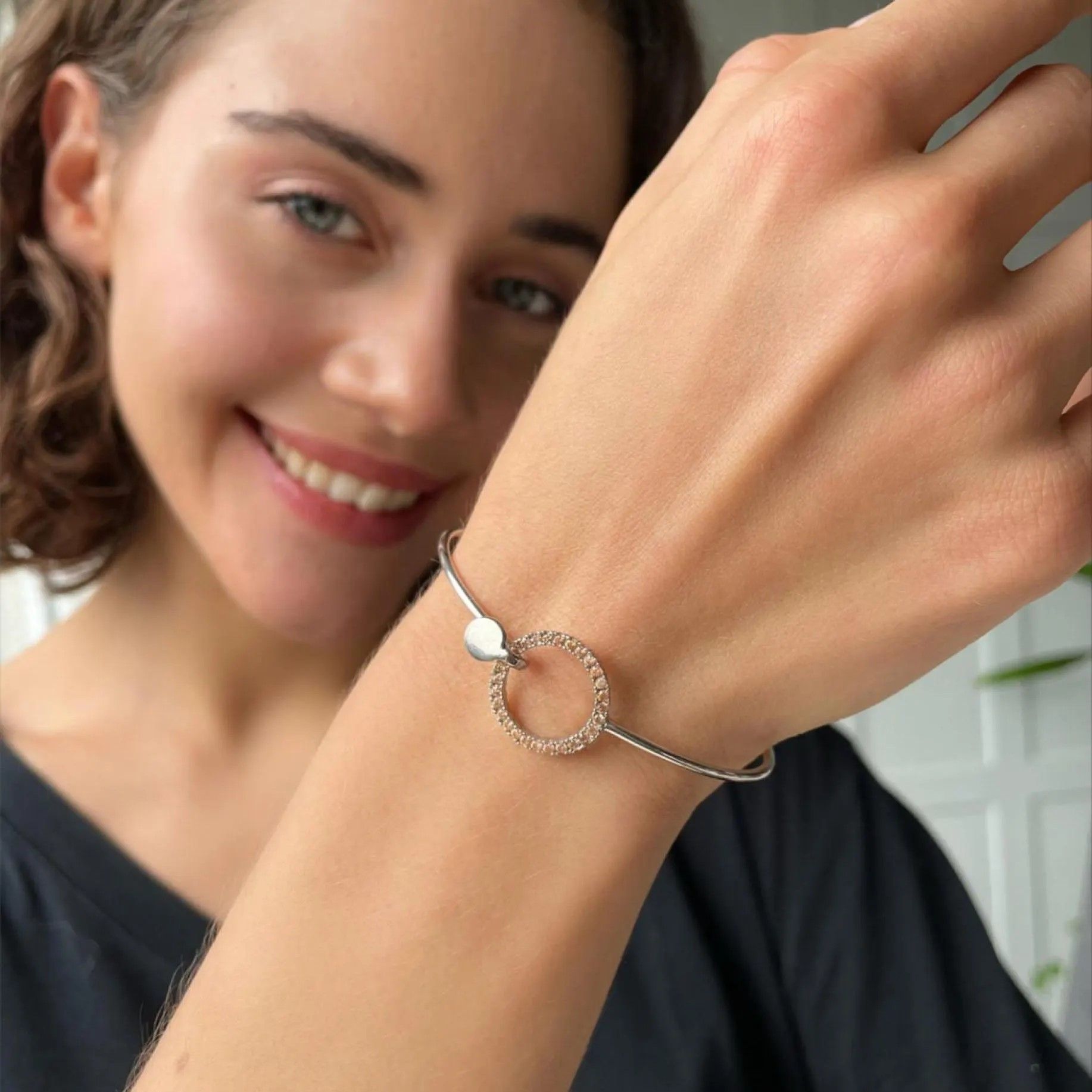 CZ Circle Cuff Bracelet