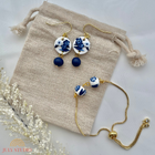 Blue China No. 5 Earrings & Bracelet Bundle