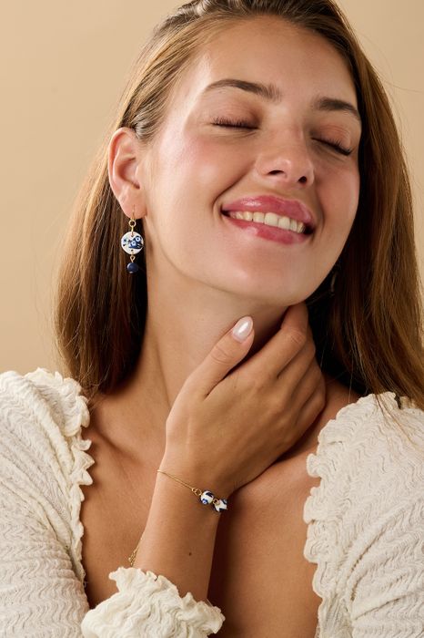 Blue China No. 5 Earrings & Bracelet Bundle