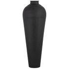 Matt Black Large Hammered Vase With Lid