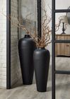 Matt Black Large Hammered Vase With Lid