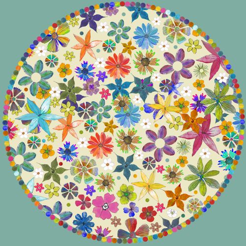 Circle of Flowers greeting card