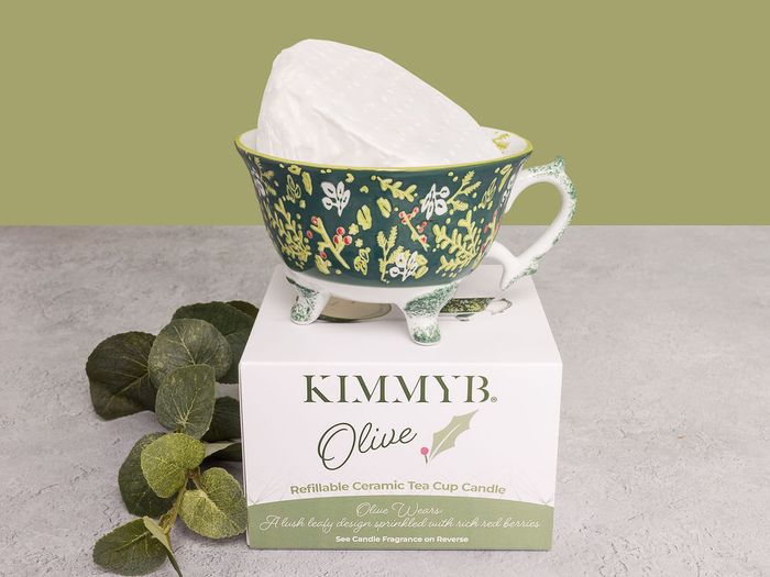 OLIVE - Refillable Ceramic Tea Cup Candle