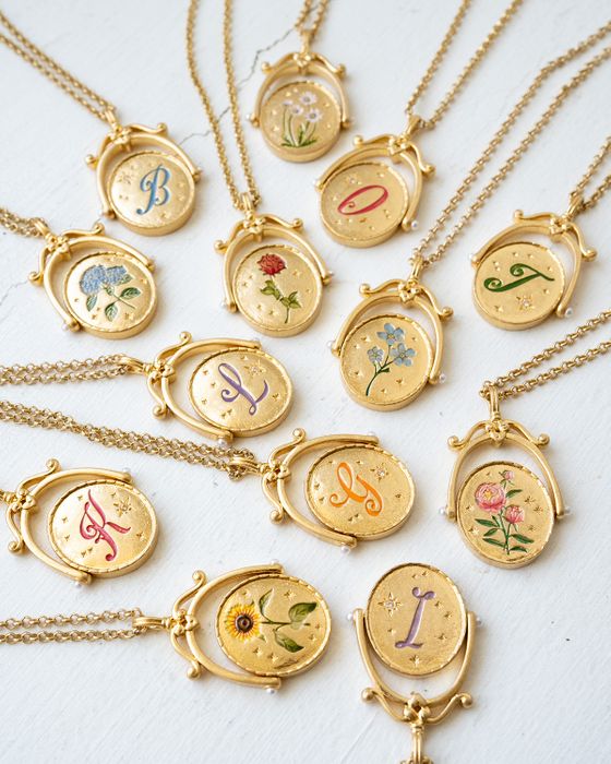 Florla Alphabet Spinner Necklaces