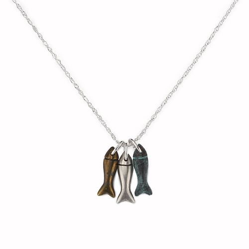 Dinky Fish Necklace on Sterling Chain