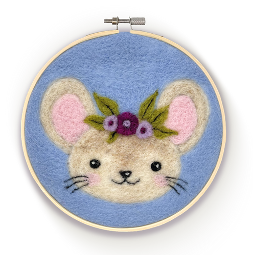 Floral Mouse in a Hoop