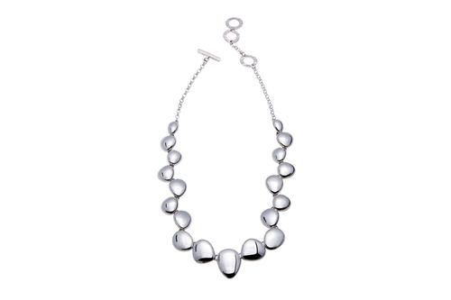 Polished Pebble Silver Necklace