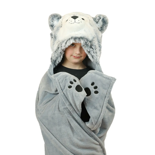 Noxxiez animal hooded blanket Husky