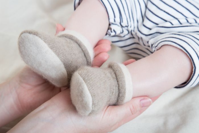 Recycled Cashmere Baby Booties