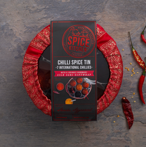 International Chilli Collection with 7 Chillies and Silk Sari Wrap