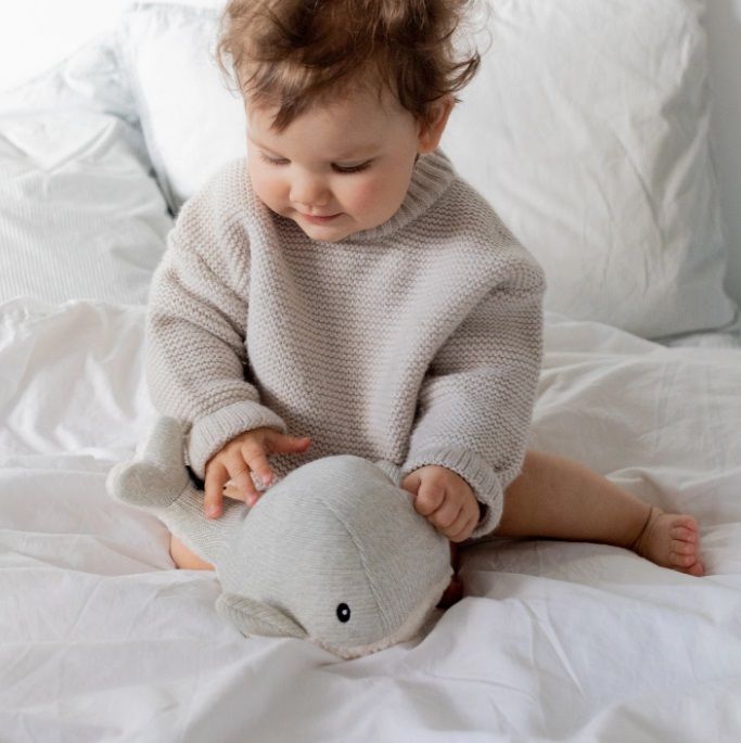 Heartbeat Comforter Moby Whale Grey