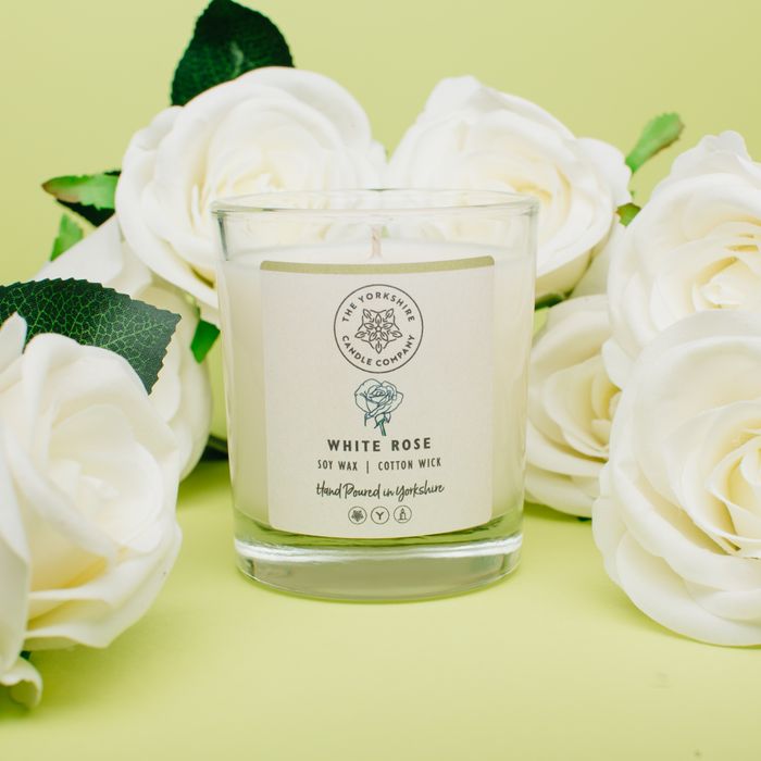 White Rose Soy Wax Scented Candle