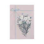 Emartbuy Set of 3 Rigid Luxury Rectangle Presentation Gift Box, Light Blue Box with Pink Bouquet Lid, Blue Ribbon and Printed Interior