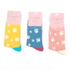 SKS272 Paw print socks Yellow