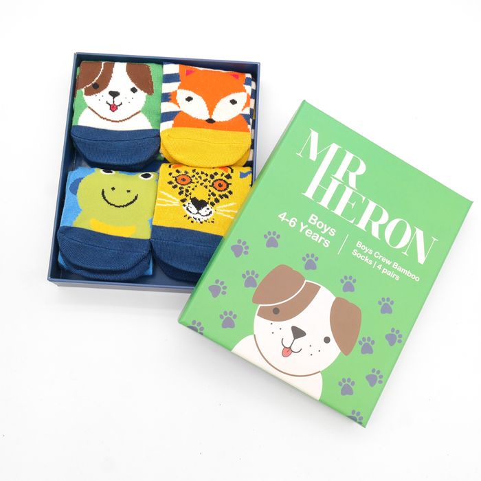 BK002 Boys 4-6 years Animal Socks Box