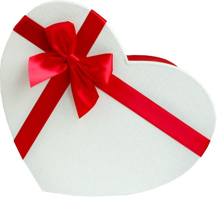 Emartbuy Set of 3 Rigid Heart Shaped Presentation Gift Box, Textured Red Box with White Lid, Brown Interior and Satin Bow Ribbon