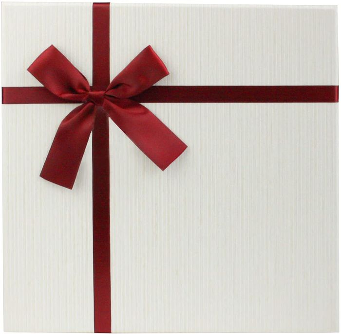 Emartbuy Set of 3 Gift Box, Burgundy Box with Cream Lid, Chocolate Brown Interior and Satin Ribbon